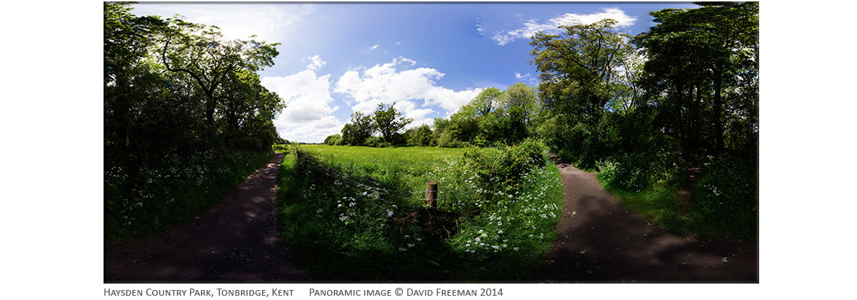 Panoramic image of Haysden Country Park, Kent - April 2014